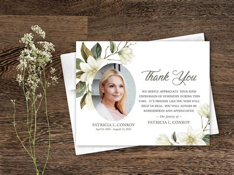 Funeral Thank You Card Sympathy Condolence Memorial Cards Etsy Australia