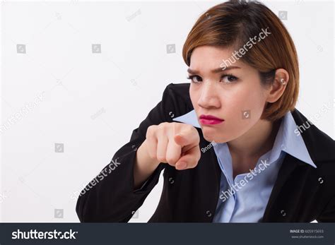 Angry Business Woman Pointing You Stock Photo 605915693 Shutterstock