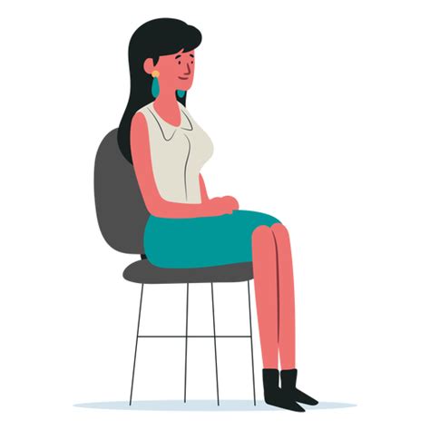 Woman Character Sitting On Chair Transparent Png Svg Vector File