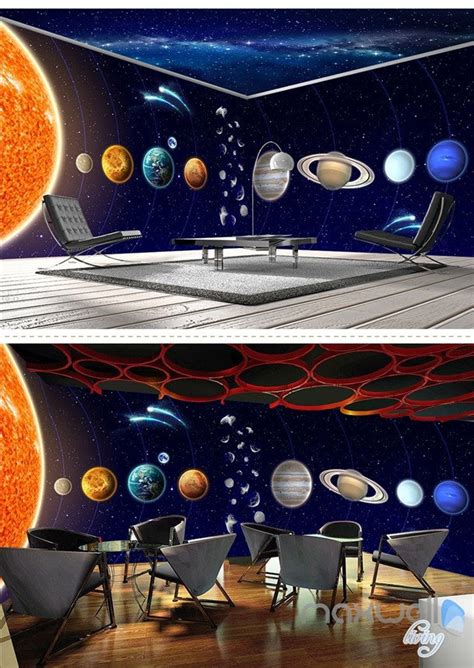 Solar System Planet Theme Space Entire Room Wallpaper Wall Mural Decal