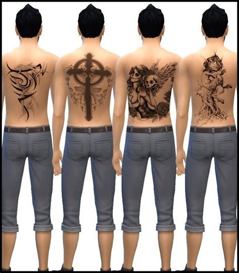 100814 Back Tattoos For Guys Sims 4 Tattoos Sims 4 Cc Kids Clothing
