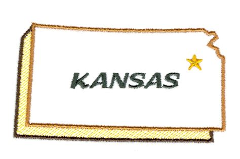 Blank map of kansas showing the boundary and shape of the state. Kansas State Outline Embroidery Designs, Machine ...