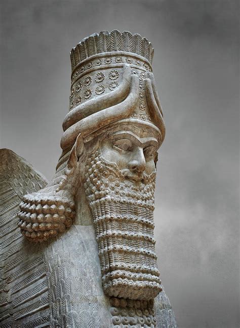 Assyrian Statue Of King Sargon Ii At Khorsabad 713 706 Bc Louvre Museum Paris Photograph By