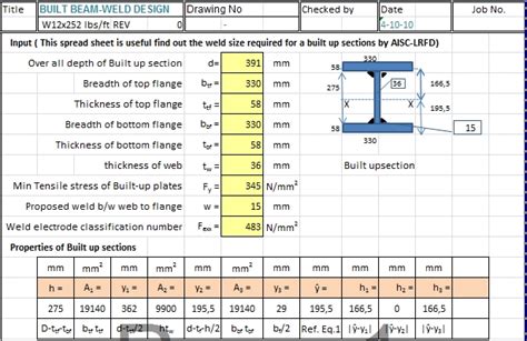 Built Beam Weld Design Aisc Weld Built Up Section Fw Sipilpedia