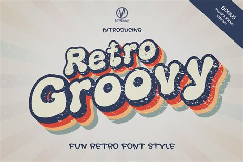 Retro Groovy Font By Npnaay · Creative Fabrica