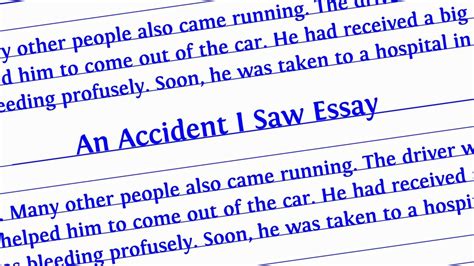 Essay On An Accident I Saw Speech On An Accident I Saw Paragraph On An Accident I Saw