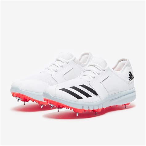 Adidas Howzat Cricket Spikes White Red Mens Shoes