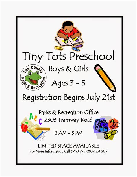 Lee County Government Tiny Tots Preschool For Ages 3 5 Registration