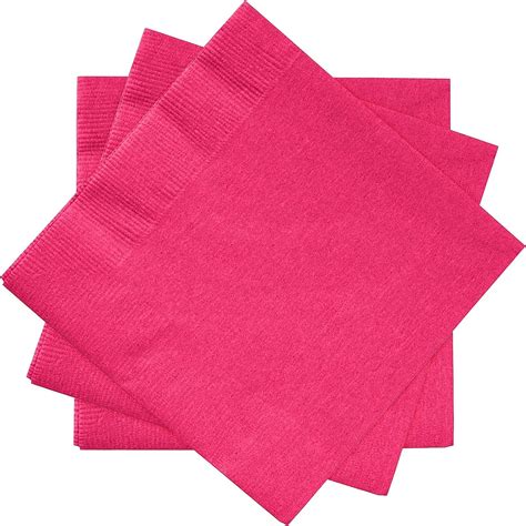 100 Pack Magenta Pink Paper Napkins Disposable 3 Ply