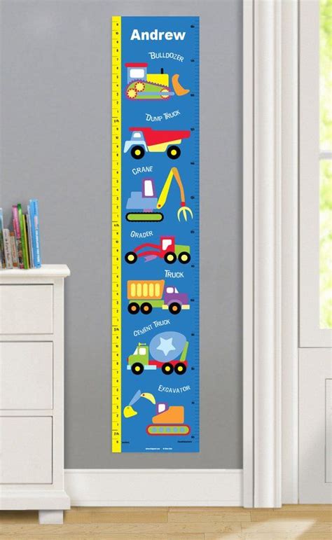 Kids Personalized Under Construction Wall Decal Growth Chart Etsy