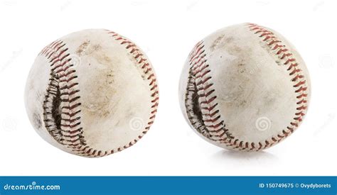 Torn Baseball Ball Isolated On White Background Stock Image Image Of