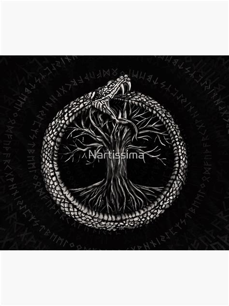 Ouroboros With Tree Of Life Tapestry By Nartissima Redbubble