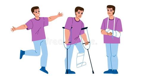 Fracture Man Vector Stock Vector Illustration Of Sitting 255536645