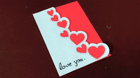 Handmade Cute And Simple Card For Valentines Day Diy Valentines Day