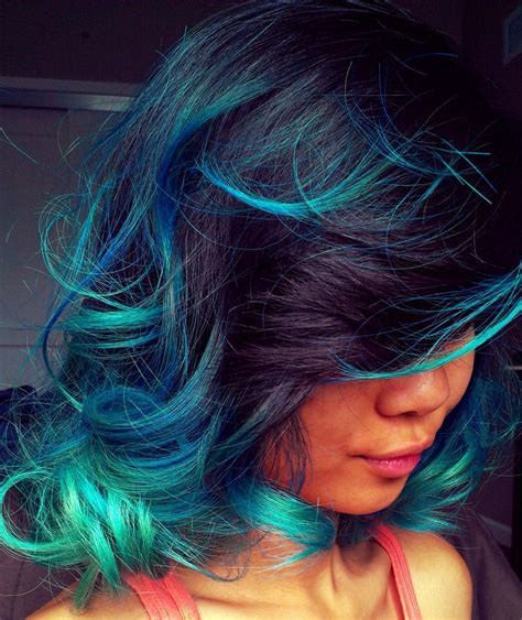 Blue To Green Ombré Hair That I Did Myself Rfancyfollicles