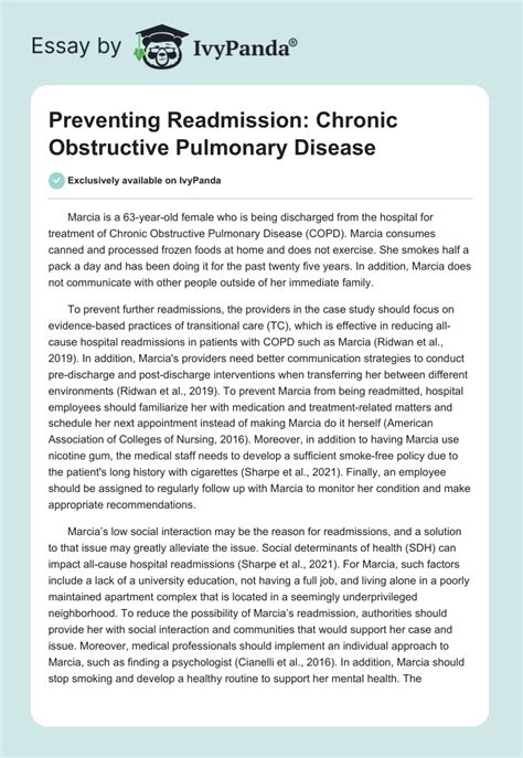 preventing readmission chronic obstructive pulmonary disease 363 words research paper example