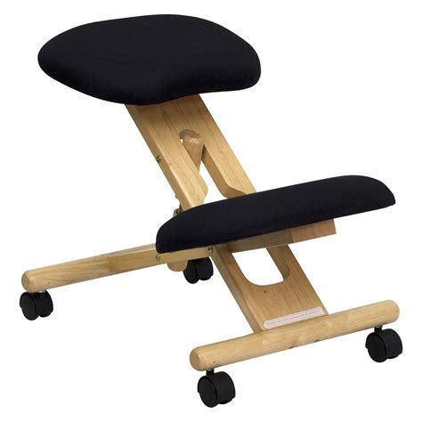 Normally chairs do not have back support. Flash Furniture Wooden Ergonomic Kneeling Posture Office ...