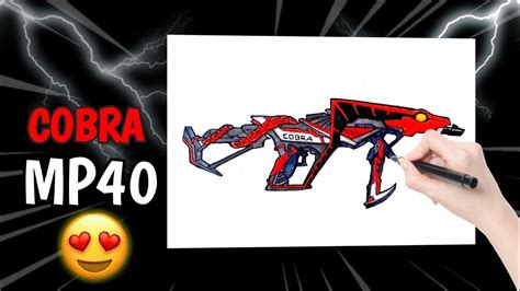 How To Draw Cobra Mp40 Gun Of Free Fire Very Easy Crazy Art And Craft