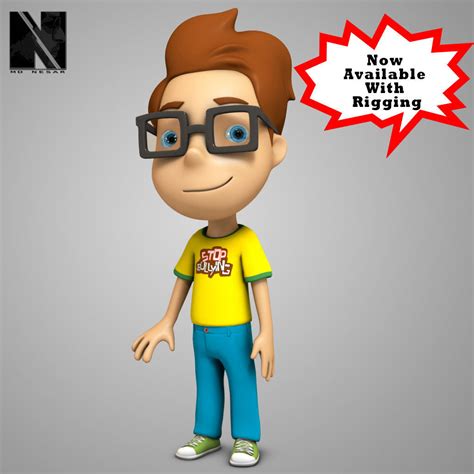 3d Model Cartoon Character Boy Now Available With Rigging Updated Vr