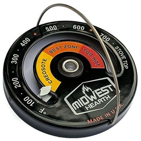 Midwest Hearth Wood Stove Thermometer Magnetic Stove Top Meter