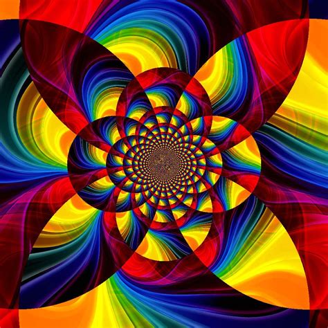 Pinwheel Rainbow Fractal Art Colorful Art Colours