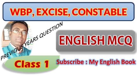 Wbp Excise Constable English Mcq Wbp English Question Wbp