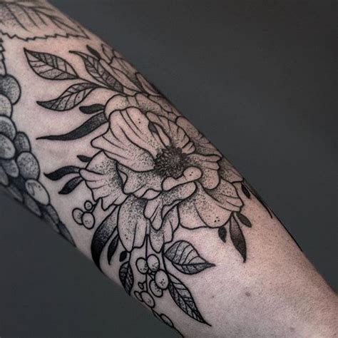 Beautiful Blackwork Flower Tattoo By Grvyrdrmnc From Mannheim