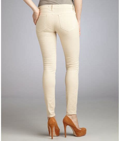 J Brand Khaki Twill Skinny Leg Ankle Pants In Beige Khaki Lyst