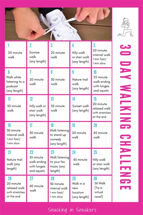 30 Day Walking Challenge With Free Printable Walking Challenge Workout Challenge Workout