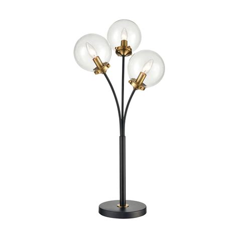 Elk Home D4482 Boudreaux 3 Light Table Lamp In Burnished Brass And