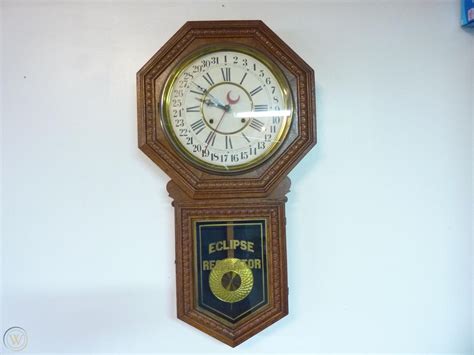 Antique Sessions Eclipse Regulator Calendar Wall Clock All Original