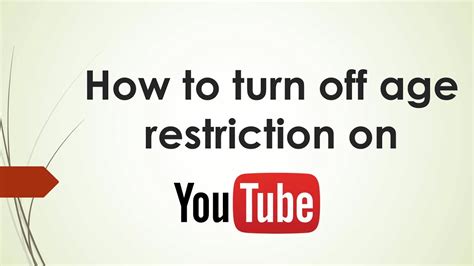 How To Turn Off Age Restriction On Youtube 2023 Youtube