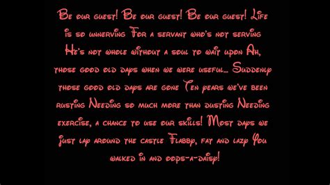 Be Our Guest Beauty And The Beast Lyrics Hd Acordes Chordify
