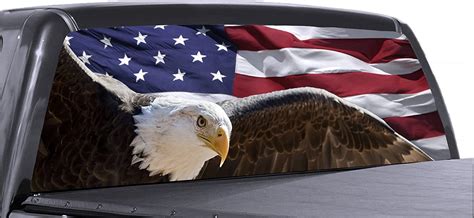 Car And Truck Parts Bald Eagle Usa American Flag Vinyl Sticker Decal