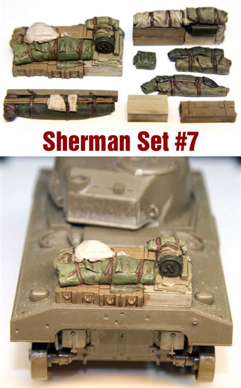 135 Wwii Sherman Engine Deck And Stowage Set 7 8pcs