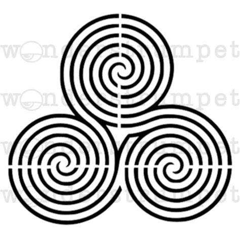 Triple Spiral Labyrinth Stencil Etsy