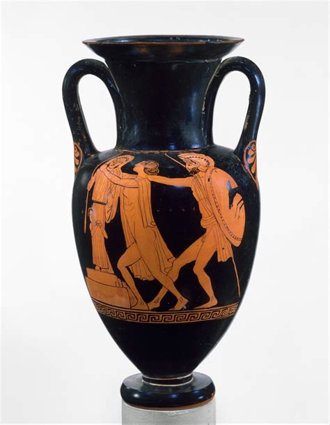 Terracotta Nolan Neck Amphora Ajax Seizes Cassandra Greek Attic Ca