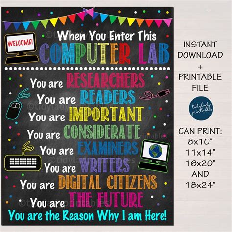Computer Lab Poster In This Classroom You Are Wall Decor Computer