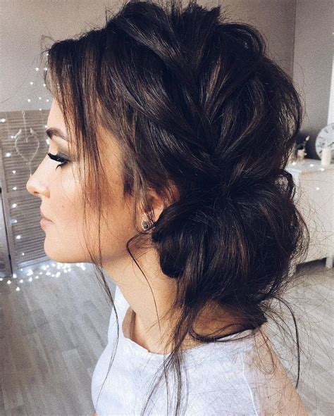 Beautiful Updo With Side Braid Wedding Hairstyle For