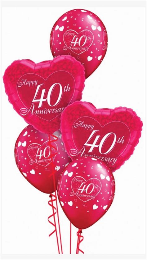 Ruby 40 Wedding Anniversary Balloon Display Happy 40th Anniversary