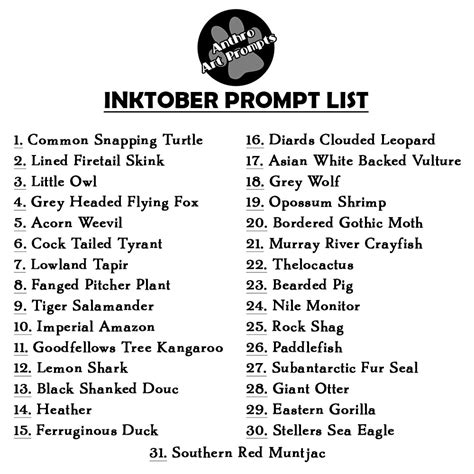 Anthro Art Prompts On Twitter Here Is Our Inktober Anthroartprompt
