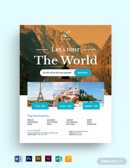 10 Travel Agency Flyer Templates In Wordpagesphotoshopindesign