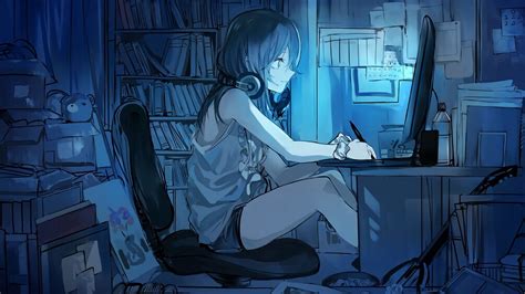 Aesthetic Girl Computer Anime Wallpapers Wallpaper Cave