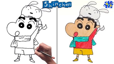 How To Draw Shinchan And Shiro Easy Step By Step Youtube