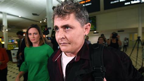 bali 9 member renae lawrence flees media pack after returning home from 13 years in jail the