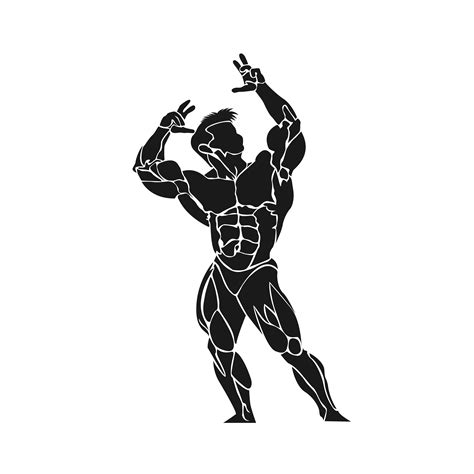 Bodybuilder Posing Icon Vector ~ Illustrations ~ Creative Market