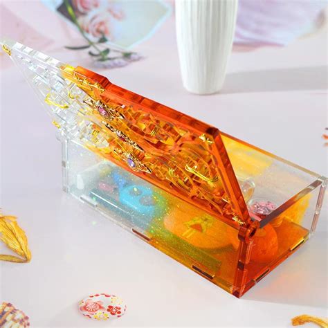 Rectangle Carved Storage Box Mold Large Container Epoxy Resin Silicon