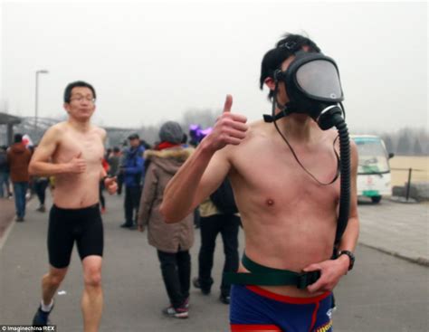 China S Naked Fun Disrupted By Dangerous Orange Level Smog Alert As