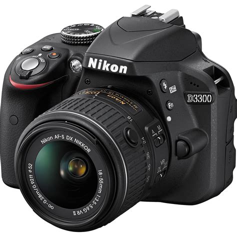 Nikon D3300 DSLR Camera With 18 55mm Lens Black 1532 B H Photo