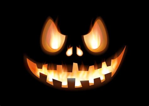 Premium Vector Colorful Halloween Vector Illustration With Scary Face